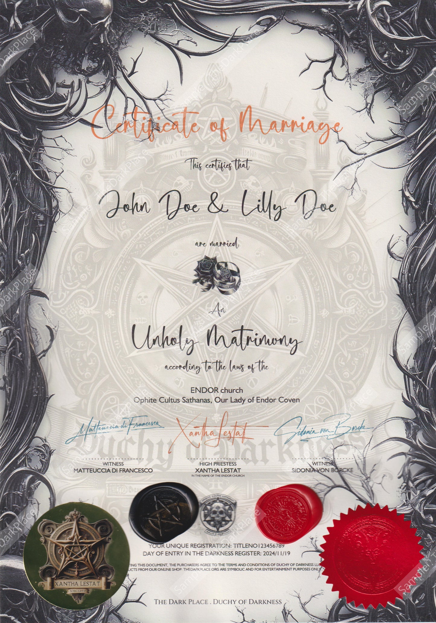 Tie the Knot in the Dark: Virtual Satanic Weddings at The Dark Place